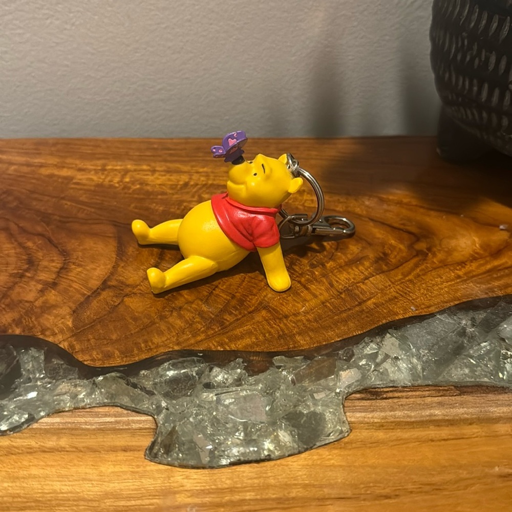 Winnie The Pooh Keychain Disney 3D Purple Butterfly